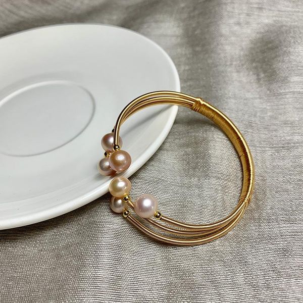 bangle vintage simple design cuff open adjustable natural freshwater pearls for women girls gift fine jewelry accessories, Black
bangle vintage simple design cuff open adjustable natural freshwater pearls for women girls gift fine jewelry accessories, Black