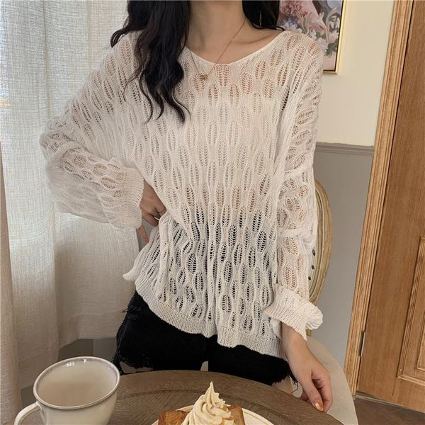 women's sweaters hzirip knitted sweater for women 2021 summer female sun protection thin pullovers lovely loose office lady casual hol, White;black
women's sweaters hzirip knitted sweater for women 2021 summer female sun protection thin pullovers lovely loose office lady casual hol, White;black