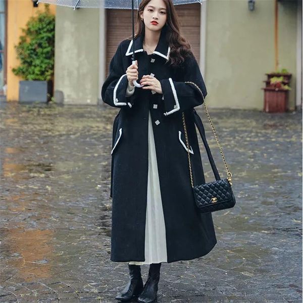 women's wool & blends vintage black camel long-sleeved belt pocket winter warm trench women korean loose fashion outwear temperament wi
women's wool & blends vintage black camel long-sleeved belt pocket winter warm trench women korean loose fashion outwear temperament wi