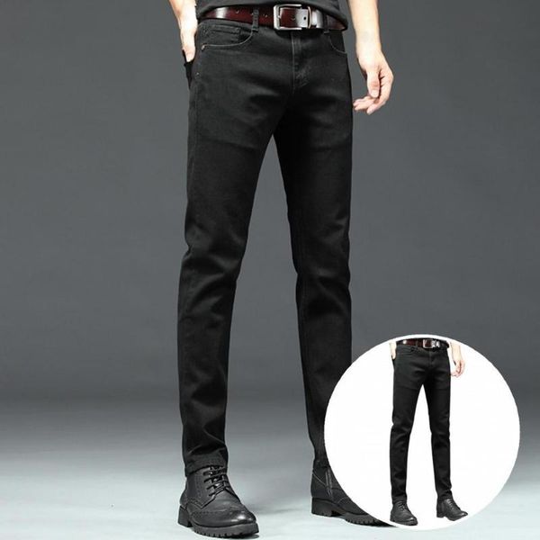 men's jeans skin-friendly trendy mid-waist straight pencil soft men zipper placket for office, Blue
men's jeans skin-friendly trendy mid-waist straight pencil soft men zipper placket for office, Blue