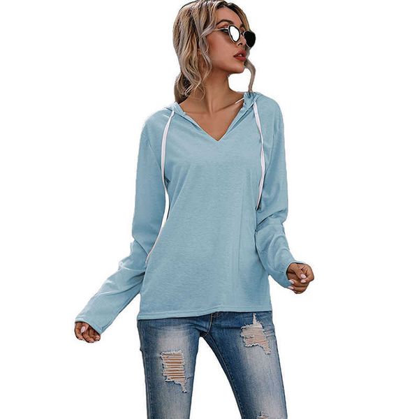 women hooded t-shirt casual v neck drawstring loose pullover tee autumn fashion long sleeve solid thin female plus size 3xl 210526, White
women hooded t-shirt casual v neck drawstring loose pullover tee autumn fashion long sleeve solid thin female plus size 3xl 210526, White