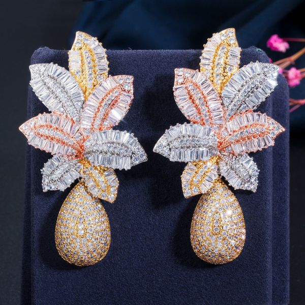 cwwzircons 3 tone gold luxury large leaf drop flower micro cubic zirconia paved naija wedding party earring for women cz644, Golden;silver
cwwzircons 3 tone gold luxury large leaf drop flower micro cubic zirconia paved naija wedding party earring for women cz644, Golden;silver