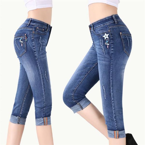 female summer thin section high waist loose jeans hole stretch straight women's, Blue
female summer thin section high waist loose jeans hole stretch straight women's, Blue