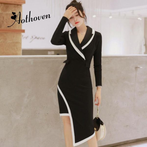 casual dresses autumn luxury asymmetrical dress 2021 women notched collar full sleeve vintage work lady office bandage vestidos, Black;gray
casual dresses autumn luxury asymmetrical dress 2021 women notched collar full sleeve vintage work lady office bandage vestidos, Black;gray