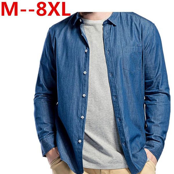 plus size 10xl 8xl 5xl spring autumn men denim thin shirt long sleeve soft cotton pocket loose slight elastic jeans cowboy men's casual, White;black
plus size 10xl 8xl 5xl spring autumn men denim thin shirt long sleeve soft cotton pocket loose slight elastic jeans cowboy men's casual, White;black