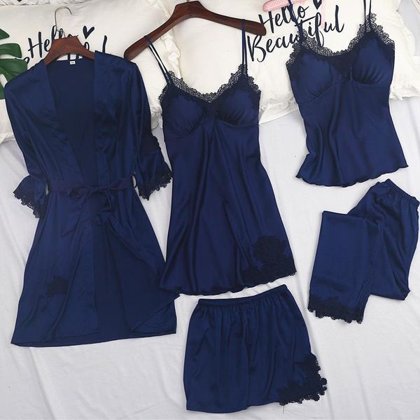 womens 5pc strap pants suit pajamas sleepwear sets spring autumn home wear nightwear kimono robe bath gown -xl women's, Black;red
womens 5pc strap pants suit pajamas sleepwear sets spring autumn home wear nightwear kimono robe bath gown -xl women's, Black;red