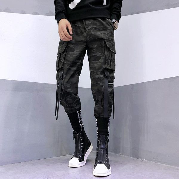 men's pants camouflage tide brand function loose casual letter embroidery streetwear trend harem cargo military trousers, Black
men's pants camouflage tide brand function loose casual letter embroidery streetwear trend harem cargo military trousers, Black
