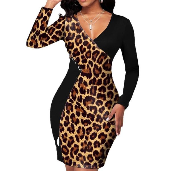 casual dresses for women 2021 autumn deep v-neck leopard patchwork dress elegant vintage long sleeve slim bodycon, Black;gray
casual dresses for women 2021 autumn deep v-neck leopard patchwork dress elegant vintage long sleeve slim bodycon, Black;gray