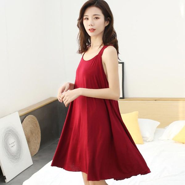 women's sleepwear nightdress pajamas petticoats pregnant women large size dress worn outside homewear with breast pad cup summer 2021, Black;red
women's sleepwear nightdress pajamas petticoats pregnant women large size dress worn outside homewear with breast pad cup summer 2021, Black;red