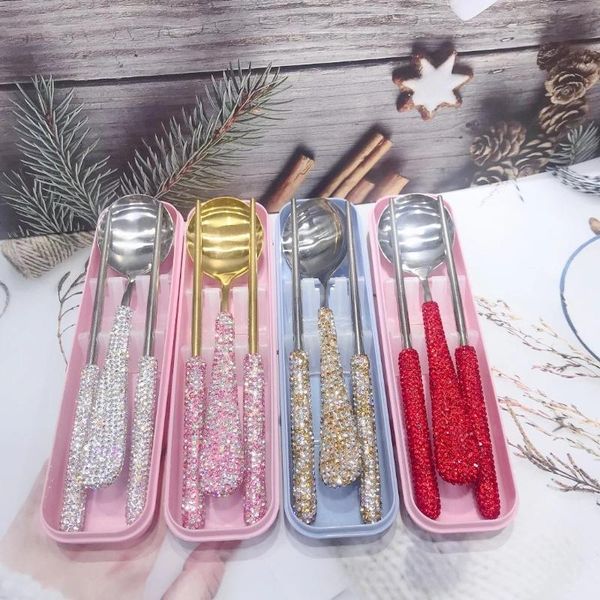 dinnerware sets creative rhinestones chopsticks spoon set 304 stainless steel eco friendly gold cutlery luxury tableware
dinnerware sets creative rhinestones chopsticks spoon set 304 stainless steel eco friendly gold cutlery luxury tableware