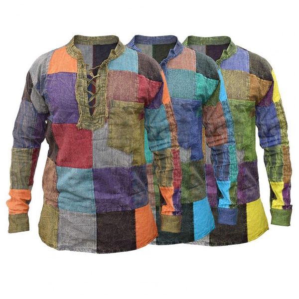 men's casual shirts fabulous autumn shirt long sleeve artistic quick dry lace up men top, White;black
men's casual shirts fabulous autumn shirt long sleeve artistic quick dry lace up men top, White;black