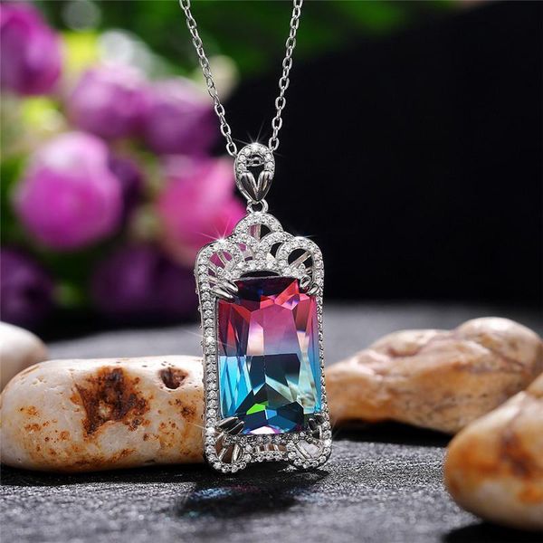 pendant necklaces huitan geometric long square cubic zirconia necklace for women full bling iced out engagement wedding bridal accessories, Silver
pendant necklaces huitan geometric long square cubic zirconia necklace for women full bling iced out engagement wedding bridal accessories, Silver
