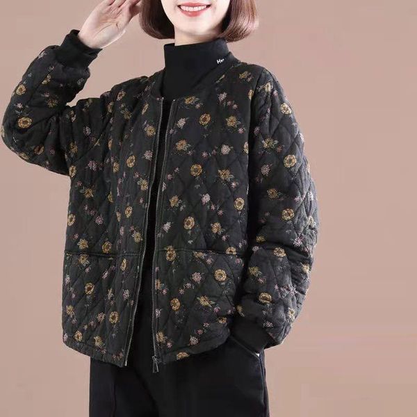 women's jackets 2021 autumn winter arts style women long sleeve loose casual zipper thicken cotton linen vintage print coats v645, Black;brown
women's jackets 2021 autumn winter arts style women long sleeve loose casual zipper thicken cotton linen vintage print coats v645, Black;brown