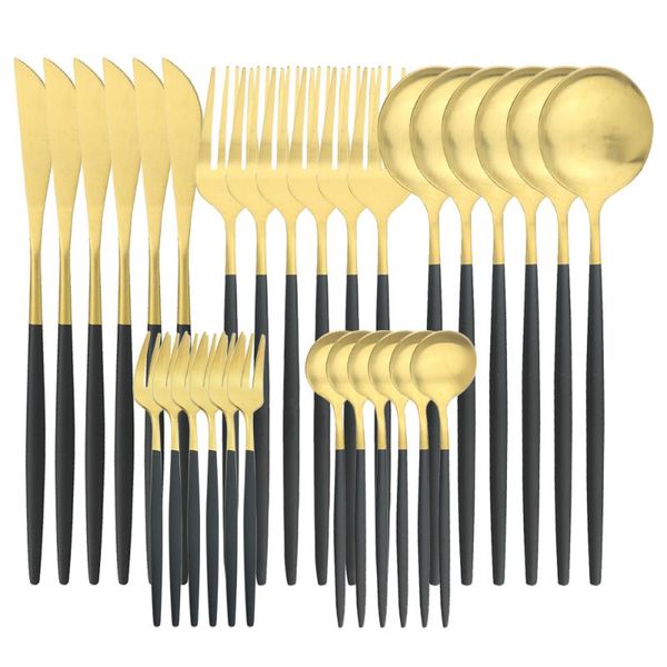 flatware sets 6people knife cake fork tea spoon dinnerware stainless steel matte black gold cutlery set kitchen silverware tableware
flatware sets 6people knife cake fork tea spoon dinnerware stainless steel matte black gold cutlery set kitchen silverware tableware