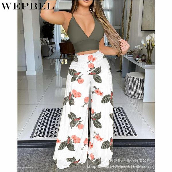 women's two piece pants wepbel elegant set tracksuit outfits ladies fashion crop shirt + high waist wide leg trousers 2, White
women's two piece pants wepbel elegant set tracksuit outfits ladies fashion crop shirt + high waist wide leg trousers 2, White