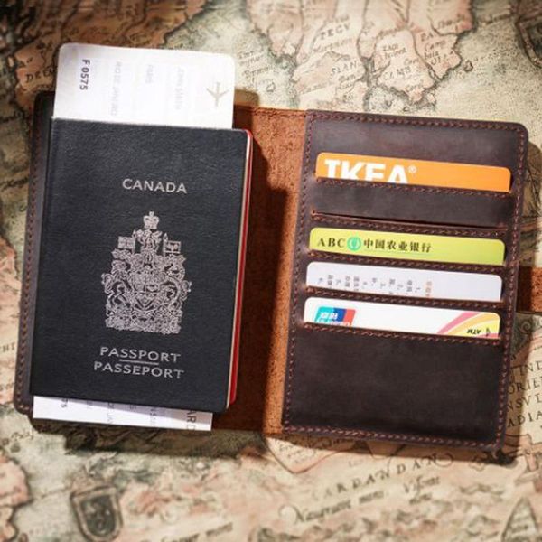 card holders men travel passport holder genuine cow leather ticket folder wallet oragnizer vintage hasp case document cover, Brown;gray
card holders men travel passport holder genuine cow leather ticket folder wallet oragnizer vintage hasp case document cover, Brown;gray