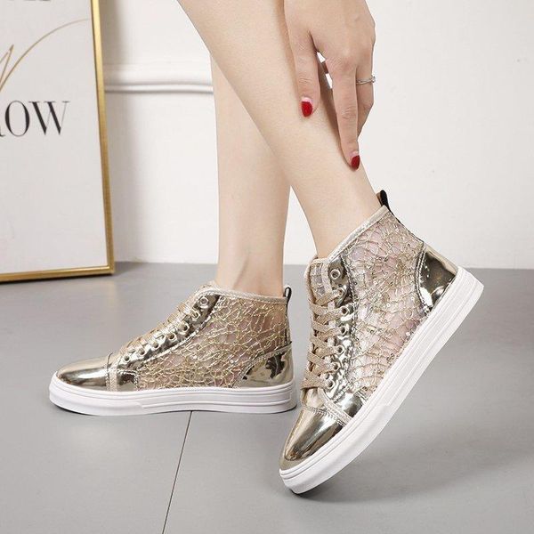 boots spring summer silver gold mesh ankle female lace up flat bottom fashion women's sneakers round toe casual high shoes, Black
boots spring summer silver gold mesh ankle female lace up flat bottom fashion women's sneakers round toe casual high shoes, Black