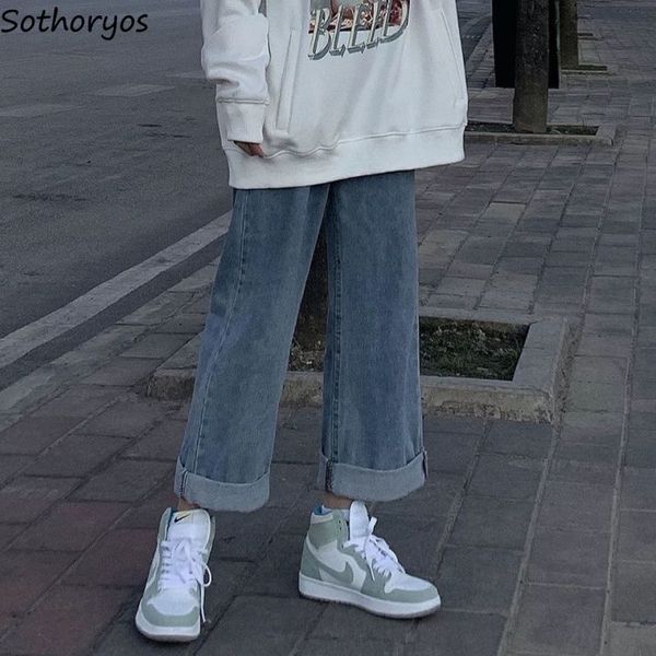 women jeans vintage wide leg female trousers casual loose all-match chic classic solid trendy soft roll up hem korean style new, Blue
women jeans vintage wide leg female trousers casual loose all-match chic classic solid trendy soft roll up hem korean style new, Blue