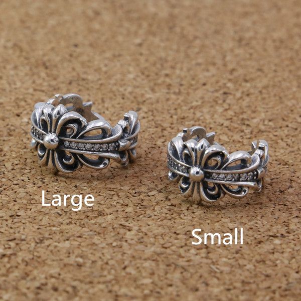 925 sterling silver cross flower adjustable band rings with white stones american european punk gothic vintage handmade designer luxury jewe
925 sterling silver cross flower adjustable band rings with white stones american european punk gothic vintage handmade designer luxury jewe