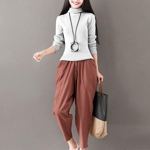 women's pants & capris fashion women elastic waist solid vintage summer packets button loose harem, Black;white
women's pants & capris fashion women elastic waist solid vintage summer packets button loose harem, Black;white