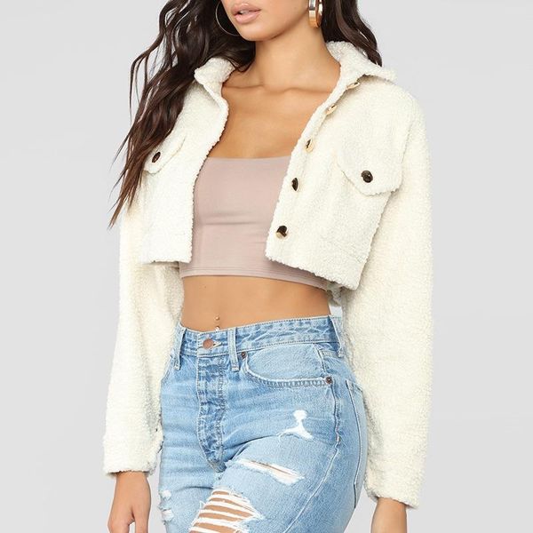 women's jackets women coats autumn winter plush cozy warm fashion button casual solid color jacket female short coat, Black;brown
women's jackets women coats autumn winter plush cozy warm fashion button casual solid color jacket female short coat, Black;brown