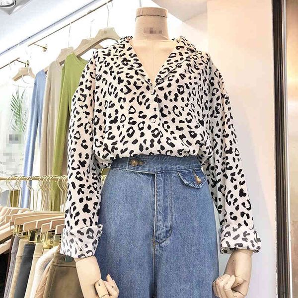 korean fashion leopard blouse women buttoned shirts spring simple casual blusas mujer all match long sleeve women 210514, White
korean fashion leopard blouse women buttoned shirts spring simple casual blusas mujer all match long sleeve women 210514, White