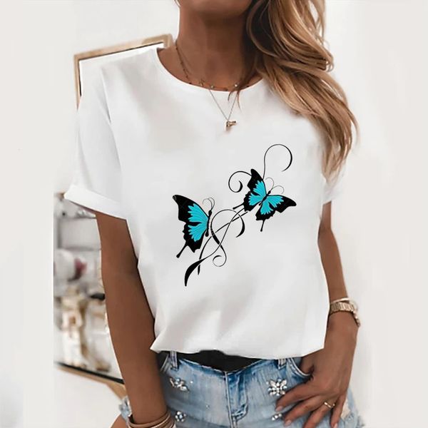two butterfly print funny and mens t shirt women round neck harajuku clothes summer loose tees femme short sleeve, White;black
two butterfly print funny and mens t shirt women round neck harajuku clothes summer loose tees femme short sleeve, White;black