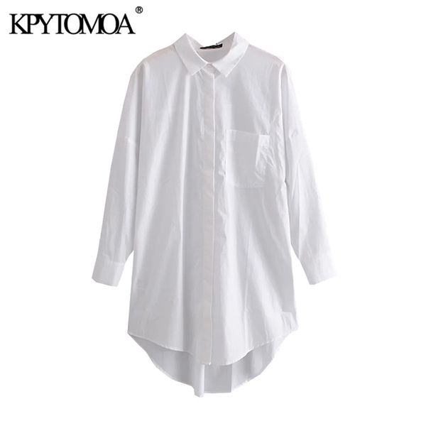 women fashion with pockets oversized poplin asymmetry blouses long sleeve button-up female shirts chic 210420, White
women fashion with pockets oversized poplin asymmetry blouses long sleeve button-up female shirts chic 210420, White