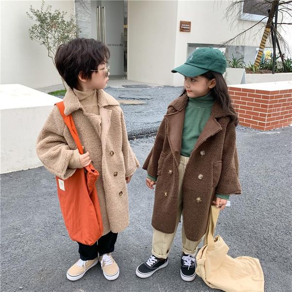 coat winter children fur integration thicken warm long style trench coats boys girls solid color casual oversized lamb wool jackets, Blue;gray
coat winter children fur integration thicken warm long style trench coats boys girls solid color casual oversized lamb wool jackets, Blue;gray