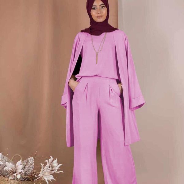 ethnic clothing 2021 muslim women's suit dubai turkey solid color casual fashion temperament generous simple three-piece, Red
ethnic clothing 2021 muslim women's suit dubai turkey solid color casual fashion temperament generous simple three-piece, Red