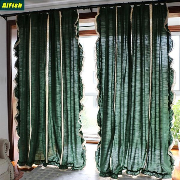 american light luxury lace dark green cotton linen living room bedroom decoration hook type semi-shading retro floor curtains 35 curtain & d
american light luxury lace dark green cotton linen living room bedroom decoration hook type semi-shading retro floor curtains 35 curtain & d