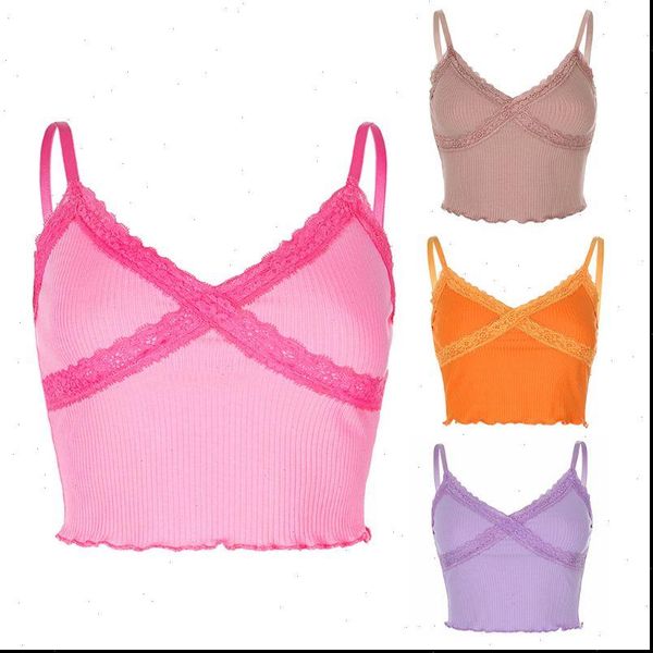 spaghetti strap crop women tank v neck cross lace front camisole ribbed knitted ruffles hem backless sling vest, White
spaghetti strap crop women tank v neck cross lace front camisole ribbed knitted ruffles hem backless sling vest, White