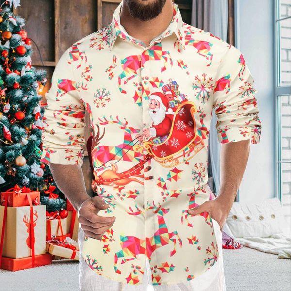 men's casual shirts simple lapel christmas 3d digital printed shirt blouse holiday fashion chemise homme 2021, White;black
men's casual shirts simple lapel christmas 3d digital printed shirt blouse holiday fashion chemise homme 2021, White;black