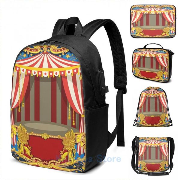 backpack funny graphic print carnival circus vintage usb charge men school bags women bag travel laptop
backpack funny graphic print carnival circus vintage usb charge men school bags women bag travel laptop