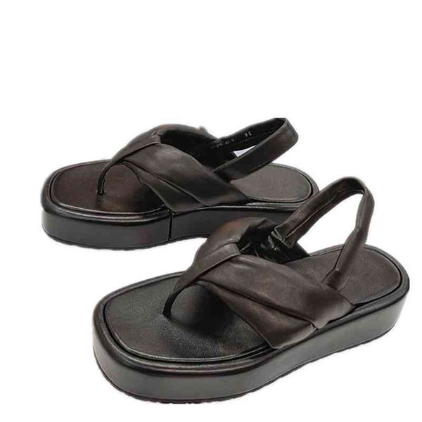 80% off store online summer new flat runway slippers women thick sole genuine leather one strap slingback platform shoes clip toe beach flip, Black
80% off store online summer new flat runway slippers women thick sole genuine leather one strap slingback platform shoes clip toe beach flip, Black