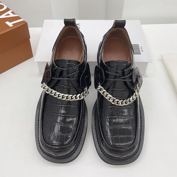 dress shoes black genuine leather thick sole square toe slip on loafers metal chain decor woman british style platform casual
dress shoes black genuine leather thick sole square toe slip on loafers metal chain decor woman british style platform casual