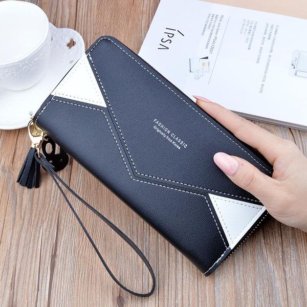 wallets 2021 purse ms. long zipper fashion stitching contrast color wallet large capacity phone bag, Red;black
wallets 2021 purse ms. long zipper fashion stitching contrast color wallet large capacity phone bag, Red;black