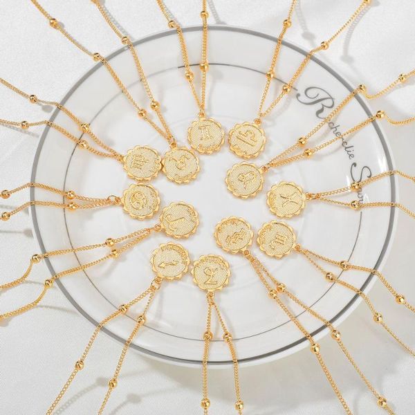 pendant necklaces fashion12 zodiac constellation carve coin necklace simple copper leo beads clavicle chain couple jewelry, Silver
pendant necklaces fashion12 zodiac constellation carve coin necklace simple copper leo beads clavicle chain couple jewelry, Silver