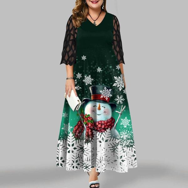plus size dresses party dress 2021 elegant christmas snowman print long autumn winter lady lace sleeve multi color club 5xl, Black
plus size dresses party dress 2021 elegant christmas snowman print long autumn winter lady lace sleeve multi color club 5xl, Black