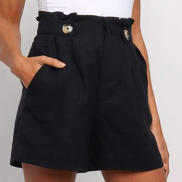 women's shorts summer black harajuku fashion with pocket button casual vintage womenswear ropa de mujer, White;black
women's shorts summer black harajuku fashion with pocket button casual vintage womenswear ropa de mujer, White;black