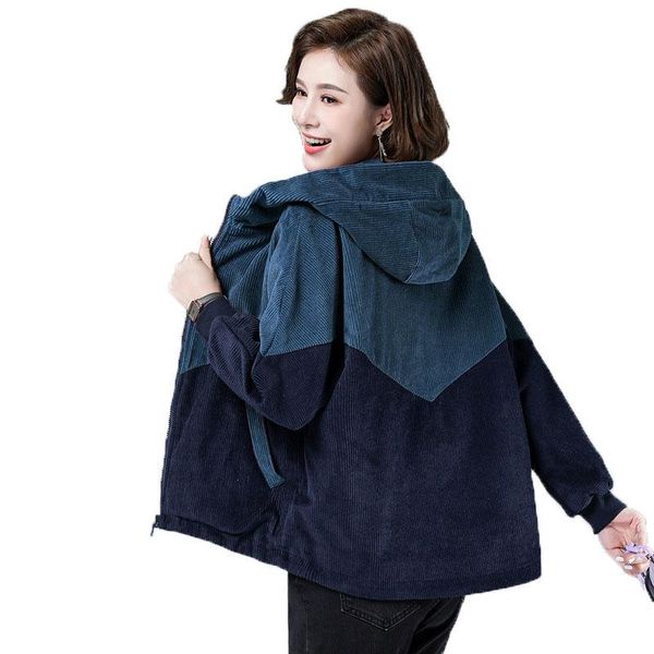 women's jackets corduroy jacket ladies spring autumn coat hooded korean large size 4xl contrast casual outwear w13, Black;brown
women's jackets corduroy jacket ladies spring autumn coat hooded korean large size 4xl contrast casual outwear w13, Black;brown