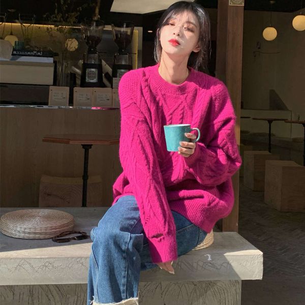 women's sweaters sweater yangqi huolong fruit color twist for women in autumn and winter fshz, White;black
women's sweaters sweater yangqi huolong fruit color twist for women in autumn and winter fshz, White;black