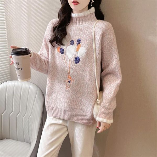 women's sweaters winter thicken chenille half high collar women sweater balloon lazy style soft casual knitting pullover warm 042, White;black
women's sweaters winter thicken chenille half high collar women sweater balloon lazy style soft casual knitting pullover warm 042, White;black