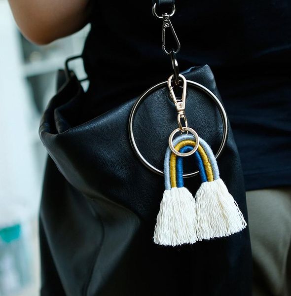 keychains 1pcs 6colors weaving rainbow key chains keychain holder boho handmade keyring macrame bag charm car hanging jewelry gifts, Silver
keychains 1pcs 6colors weaving rainbow key chains keychain holder boho handmade keyring macrame bag charm car hanging jewelry gifts, Silver