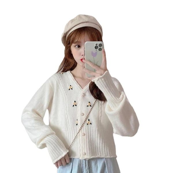 women's knits & tees knit sweater women early autumn 2021 v-neck loose temperament gentle and sweet embroidered cardigan short jacket, White
women's knits & tees knit sweater women early autumn 2021 v-neck loose temperament gentle and sweet embroidered cardigan short jacket, White