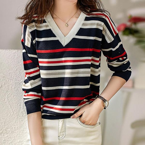 women's sweaters red and black striped sweater kintted pullover women v neck long sleeve thin korean wool 20% lyocell 30% acrylic 50%, White;black
women's sweaters red and black striped sweater kintted pullover women v neck long sleeve thin korean wool 20% lyocell 30% acrylic 50%, White;black