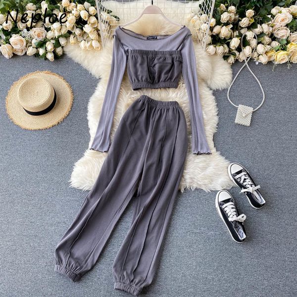 fashion suit strapless + simple long sleeve short t-shirt high waist solid color casual pants 3 piece set 210430, White
fashion suit strapless + simple long sleeve short t-shirt high waist solid color casual pants 3 piece set 210430, White