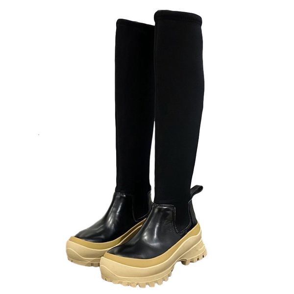 boots platform stretch knee high women thick sole patchwork shoes autumn winter waterproof long booties knight martin qem1, Black
boots platform stretch knee high women thick sole patchwork shoes autumn winter waterproof long booties knight martin qem1, Black