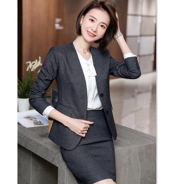 work dresses office lady suit set skirt with pockets elegant v neck blazer+skirt 2 pieces formal career interviewee suits 0521, White;black
work dresses office lady suit set skirt with pockets elegant v neck blazer+skirt 2 pieces formal career interviewee suits 0521, White;black