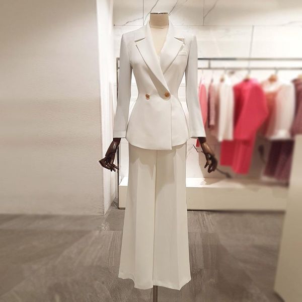 women's two piece pants sets notched casual loose small blazer coat high waist flare legs business attire suits profession ladys, White
women's two piece pants sets notched casual loose small blazer coat high waist flare legs business attire suits profession ladys, White